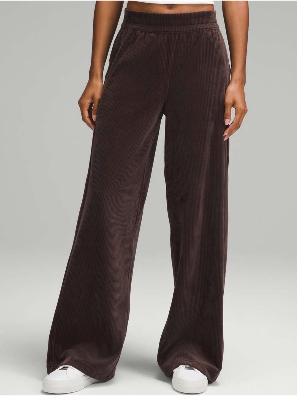 lululemon Wide-Leg Pull-On Corduroy Pants in Dark Brown